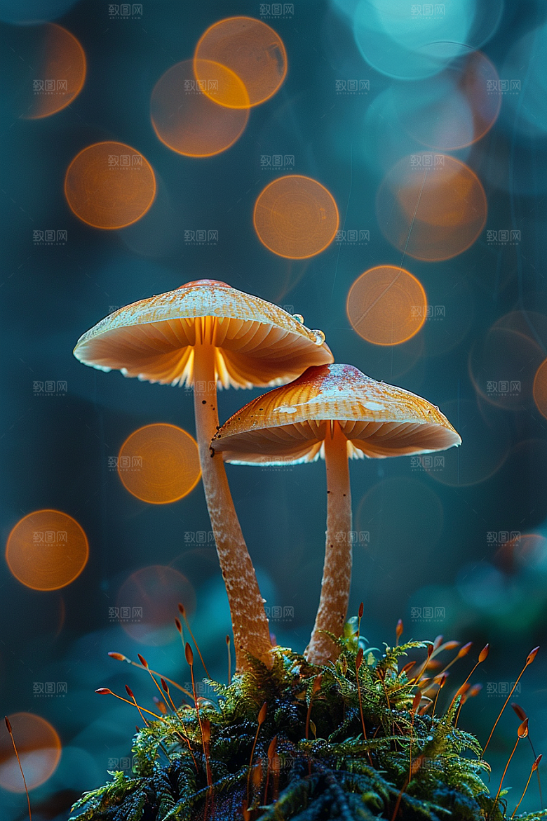 蘑菇菌菇雨后摄影图