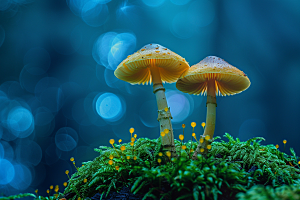 蘑菇菌菇树林摄影图