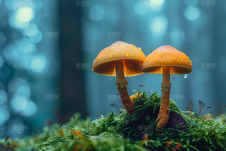 蘑菇菌子雨后摄影图