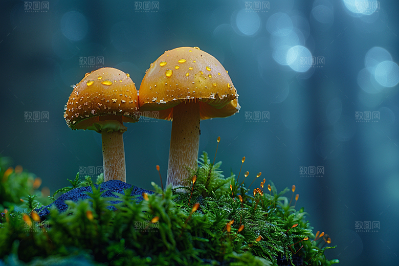 蘑菇树林自然摄影图