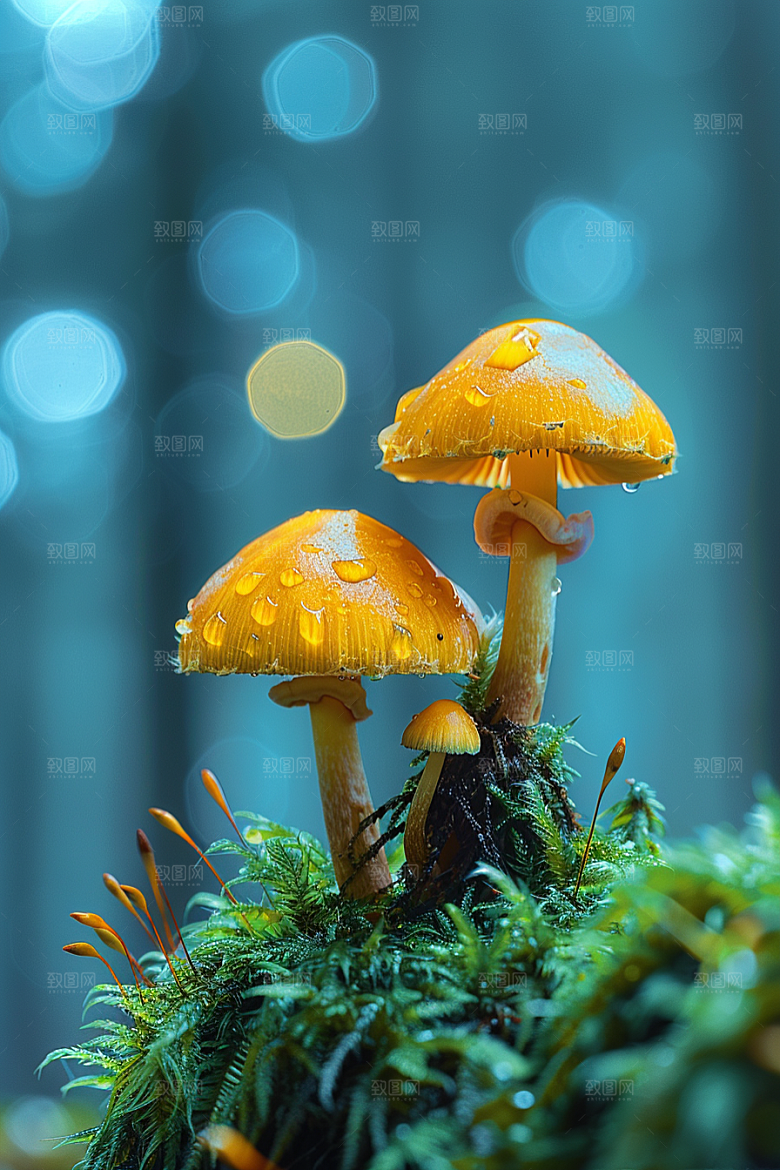 蘑菇雨后鲜美摄影图