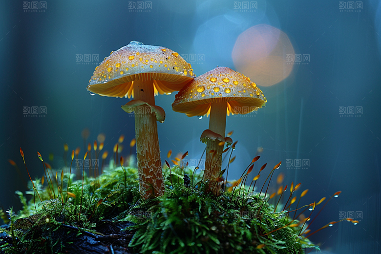 蘑菇树林自然摄影图