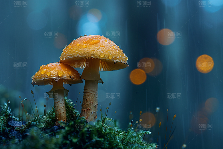 蘑菇雨后菌子摄影图