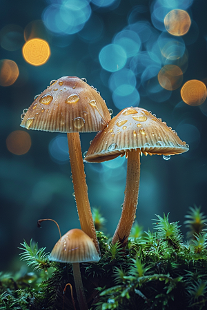 蘑菇山珍雨后摄影图