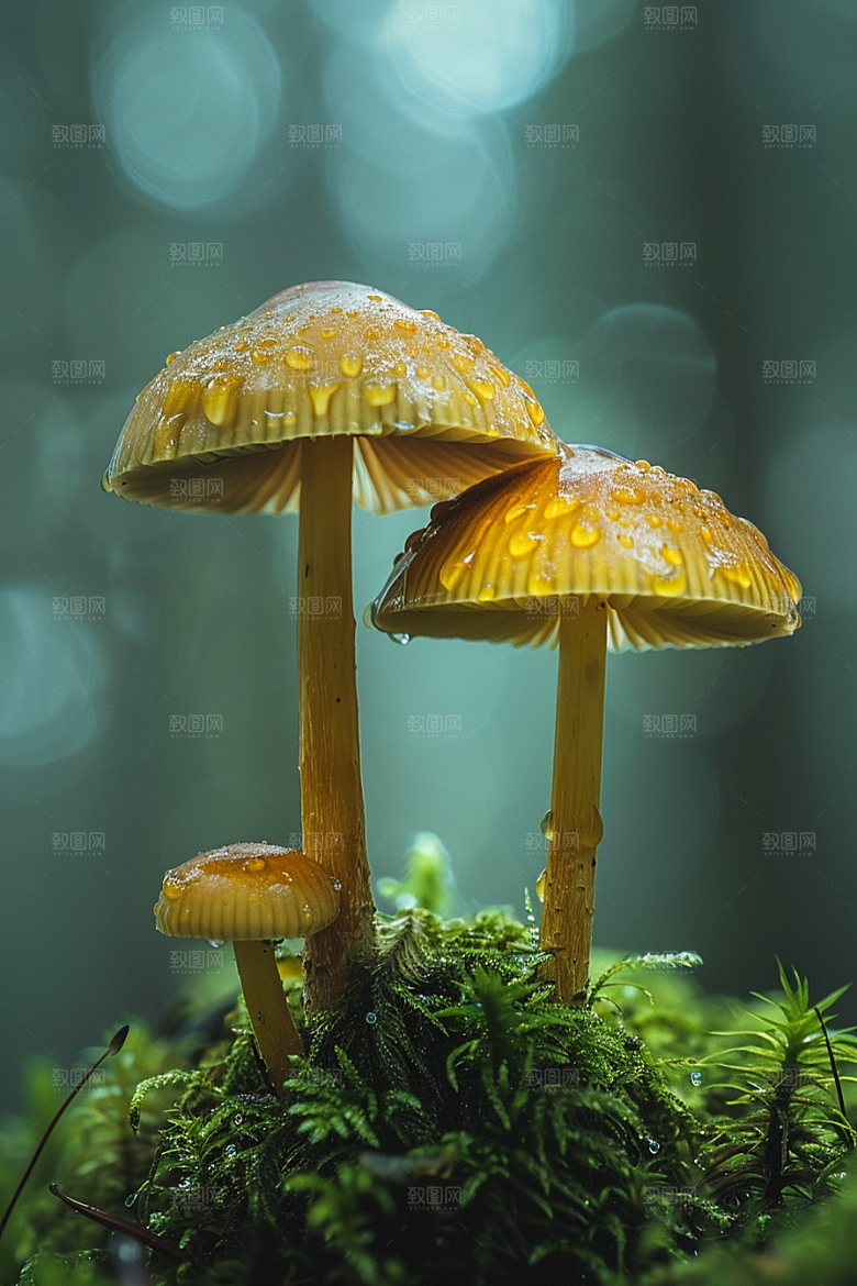 蘑菇雨后美味摄影图