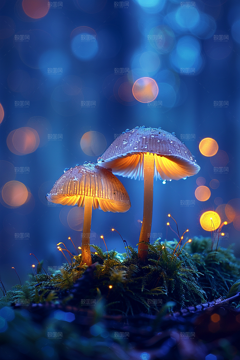蘑菇食材树林摄影图