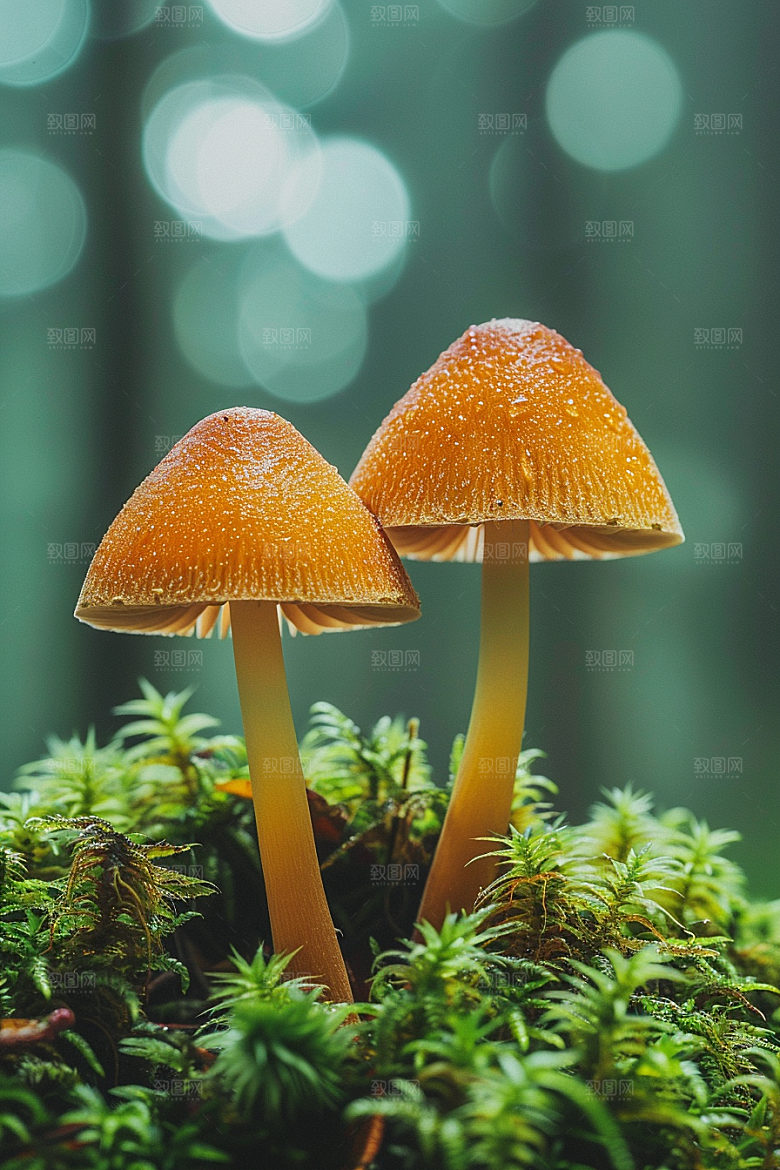 蘑菇雨后清新摄影图