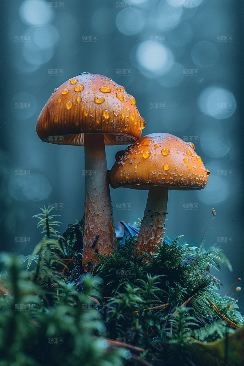 蘑菇菌菇雨后摄影图