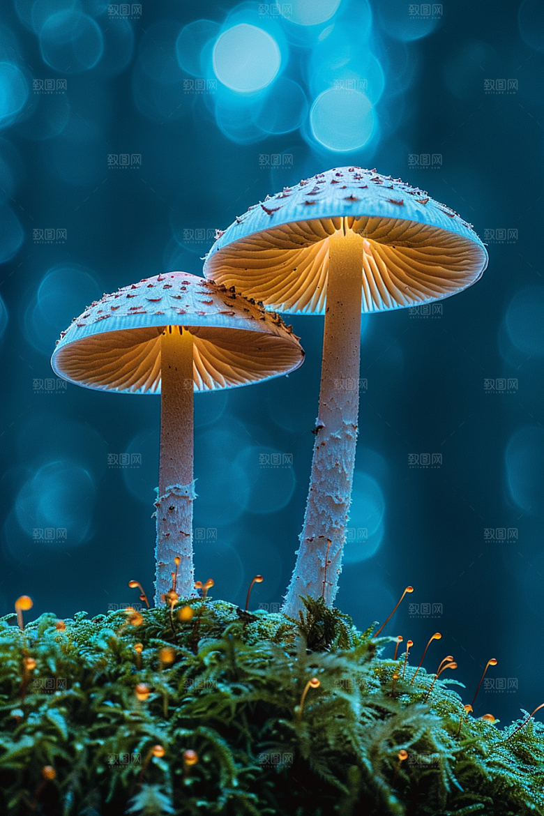 蘑菇食材雨后摄影图