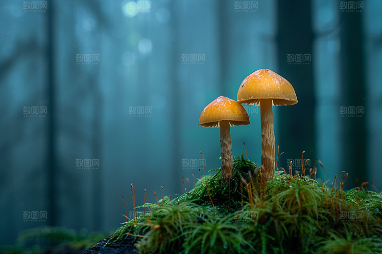 蘑菇云南山林摄影图