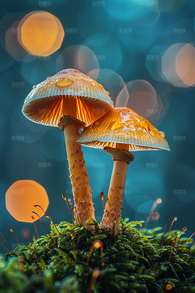 蘑菇山林自然摄影图