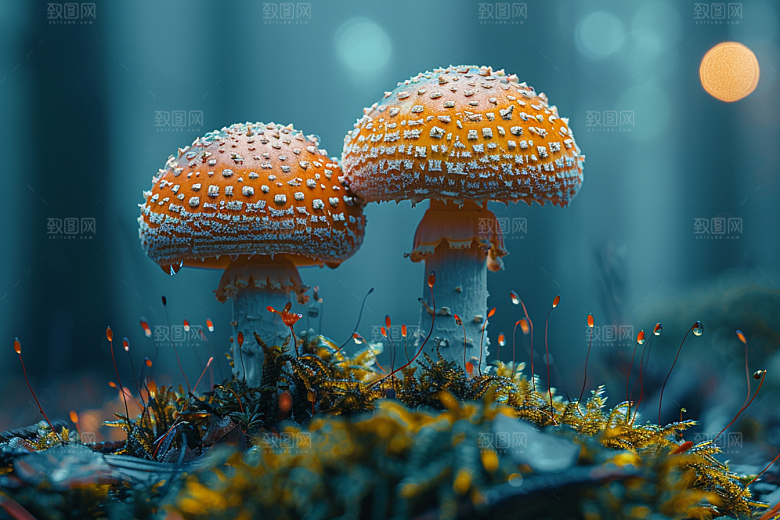 蘑菇山林鲜美摄影图