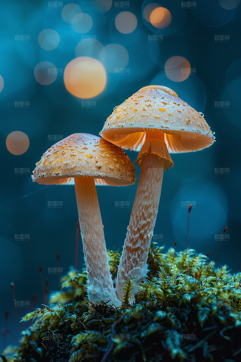 蘑菇菌菇树林摄影图