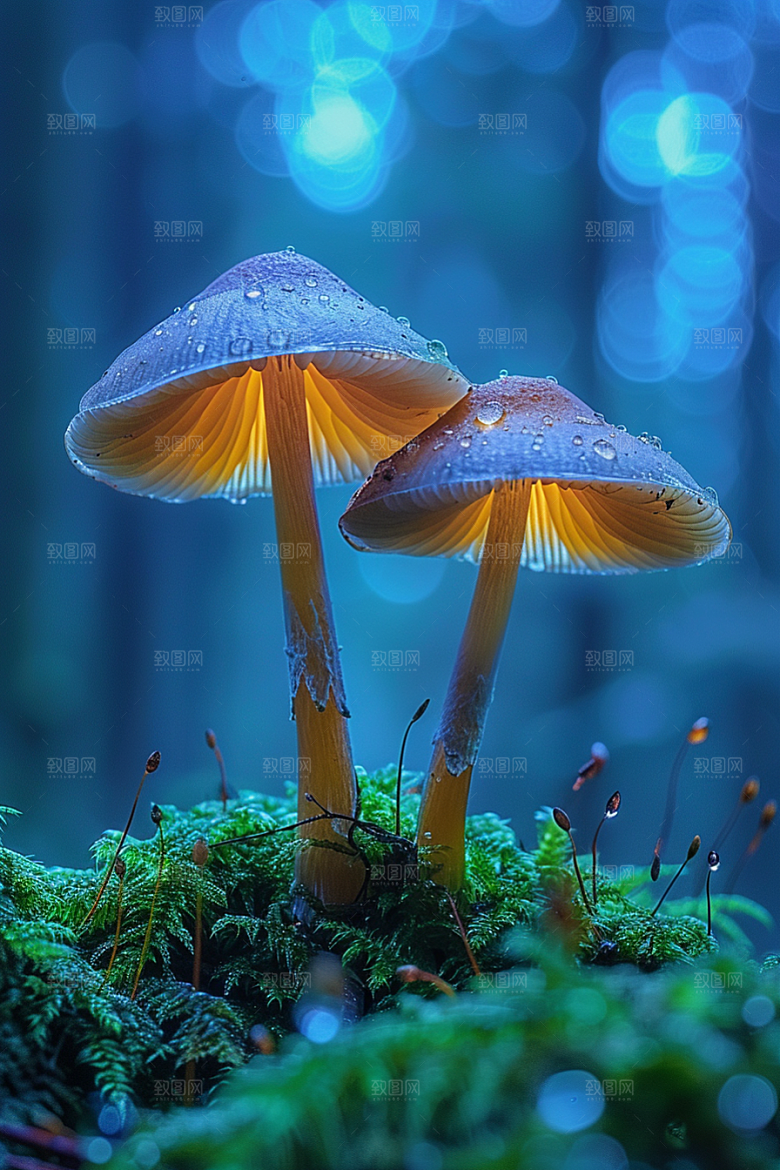 蘑菇清新树林摄影图