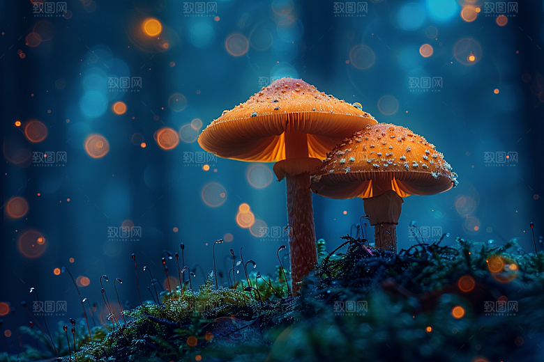 蘑菇山珍树林摄影图