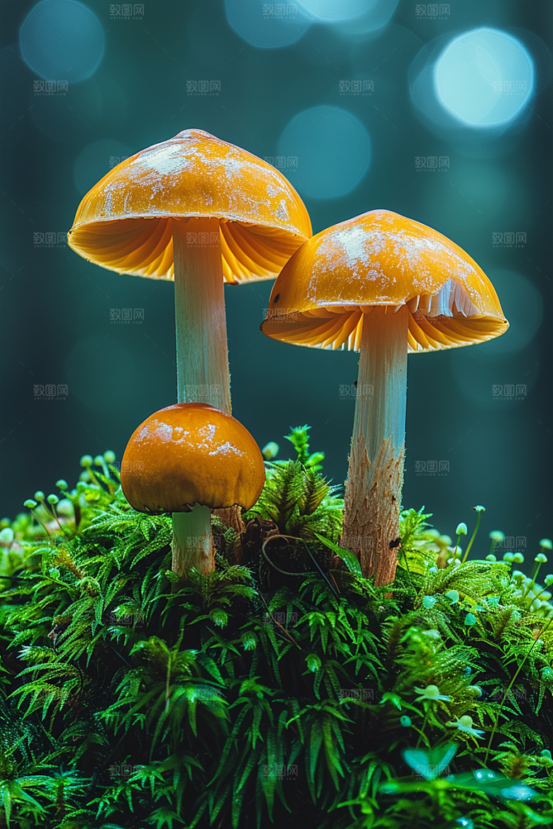 蘑菇雨后食材摄影图