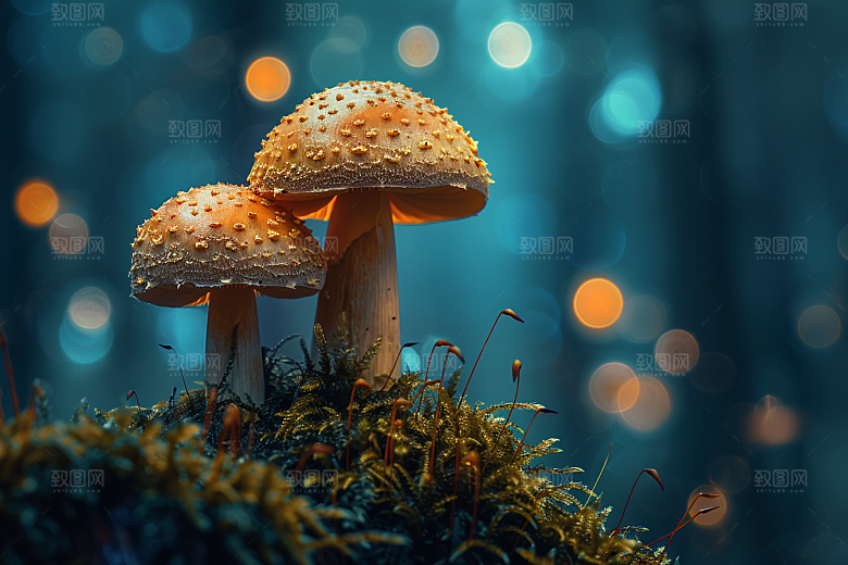 蘑菇雨后鲜美摄影图
