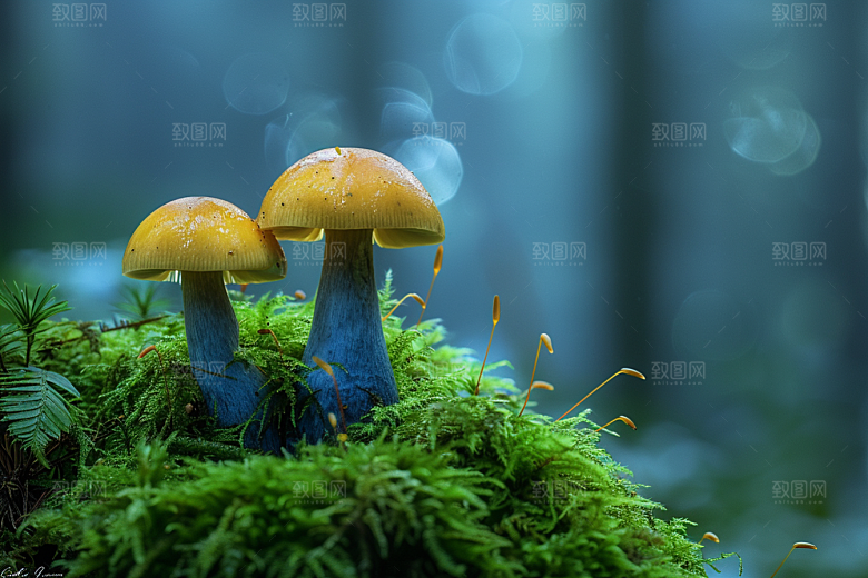 蘑菇雨后菌菇摄影图