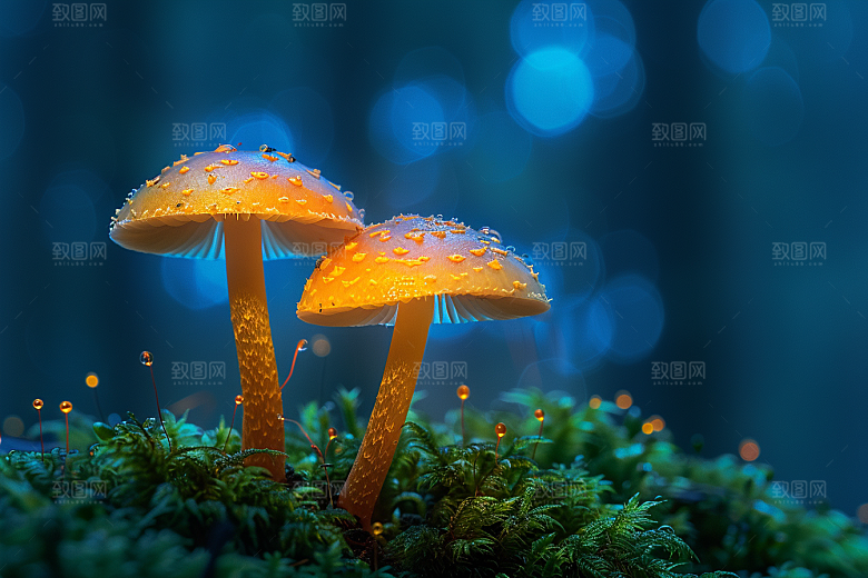 蘑菇云南雨后摄影图