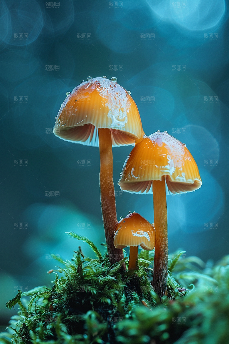 蘑菇雨后美味摄影图
