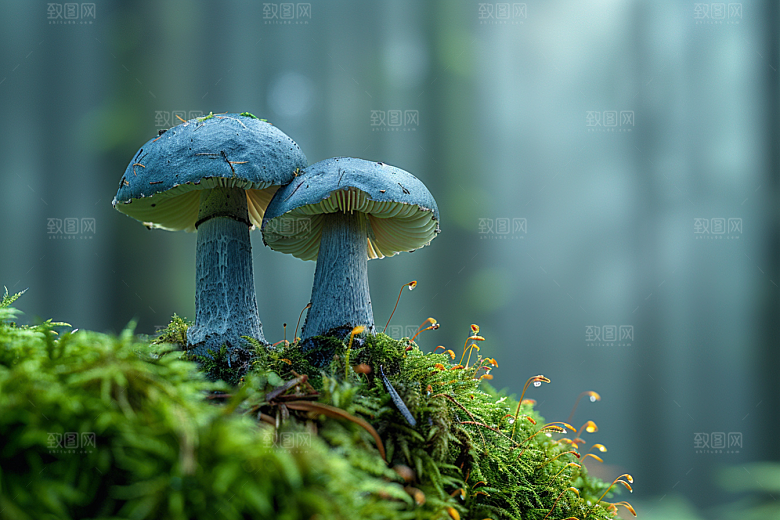 蘑菇自然雨后摄影图