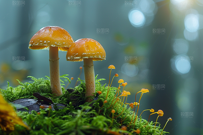 蘑菇雨后新鲜摄影图