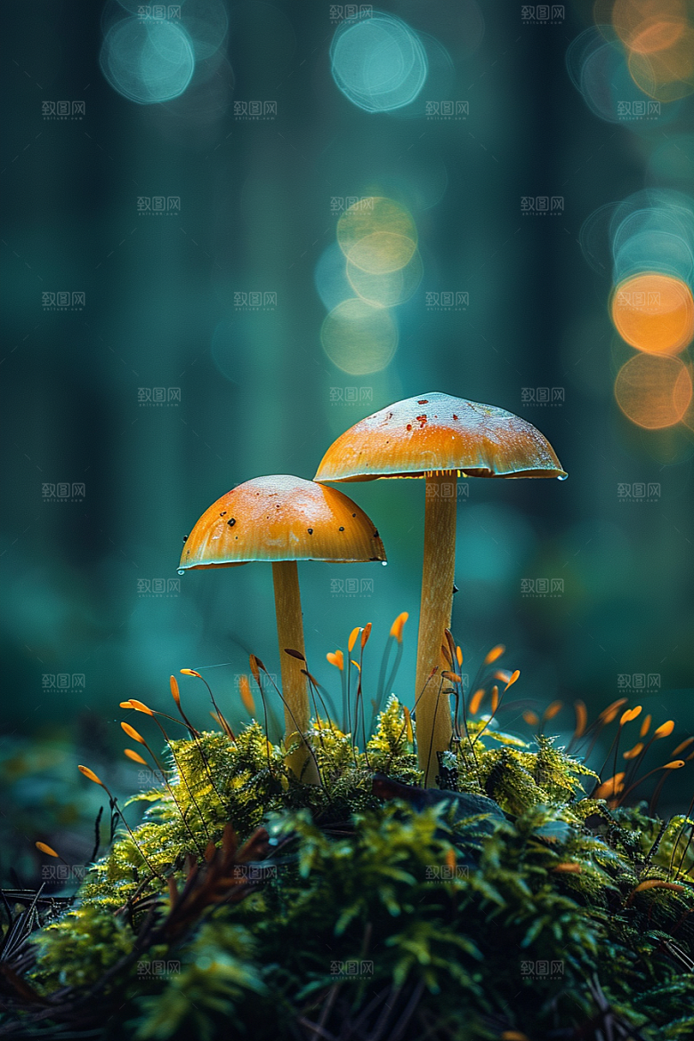 蘑菇雨后鲜美摄影图