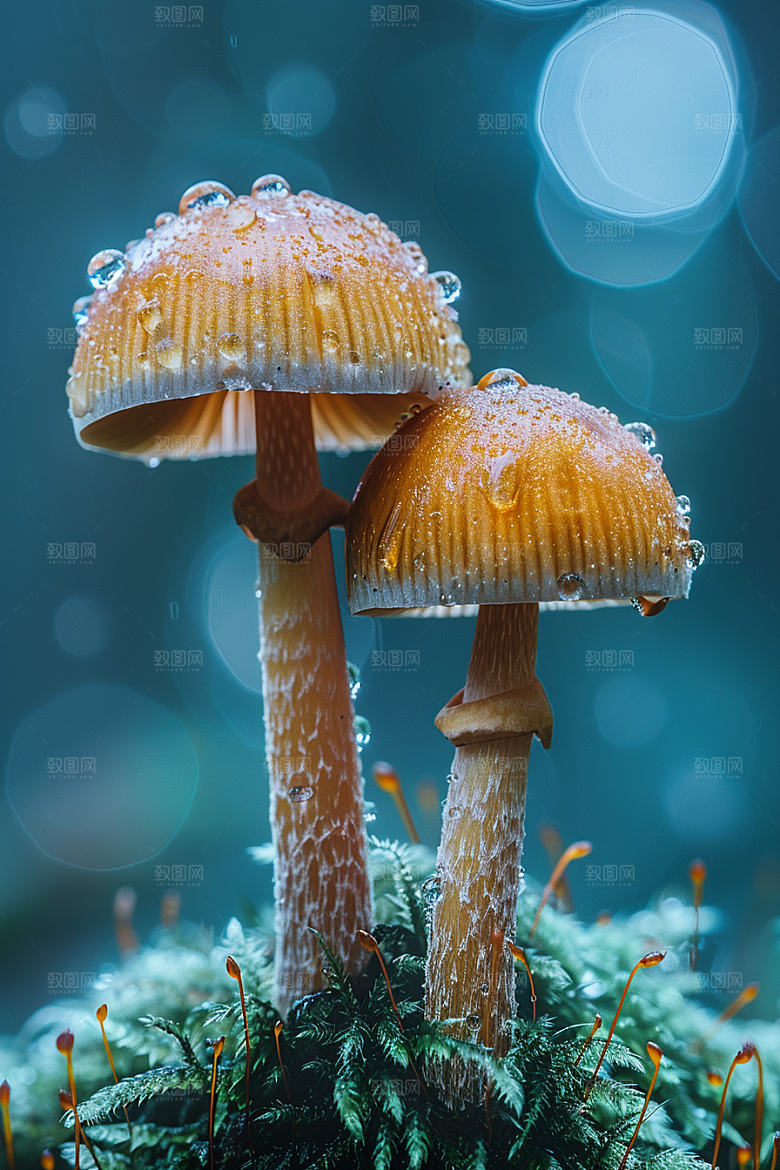 蘑菇菌菇雨后摄影图
