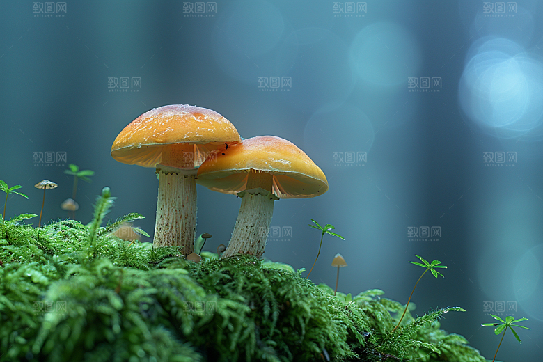 蘑菇雨后自然摄影图