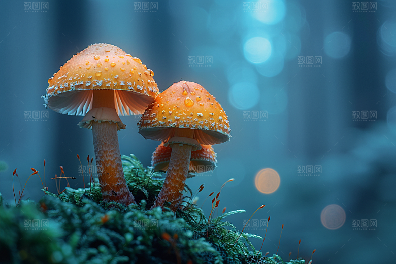 蘑菇雨后鲜美摄影图
