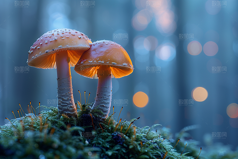 蘑菇树林菌菇摄影图