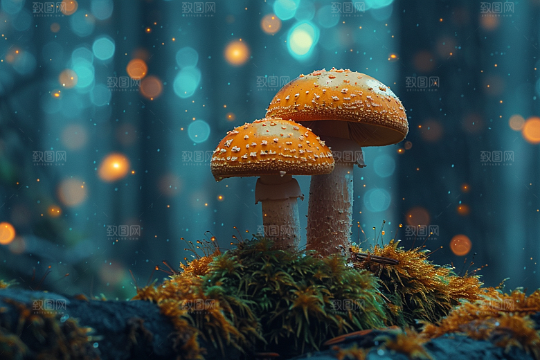 蘑菇菌子清新摄影图