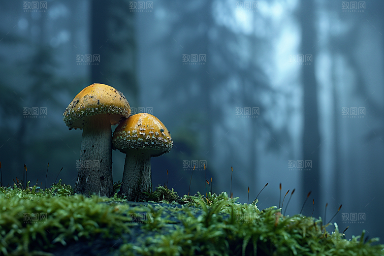 蘑菇雨后山珍摄影图