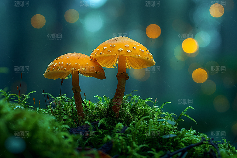 蘑菇山林菌子摄影图