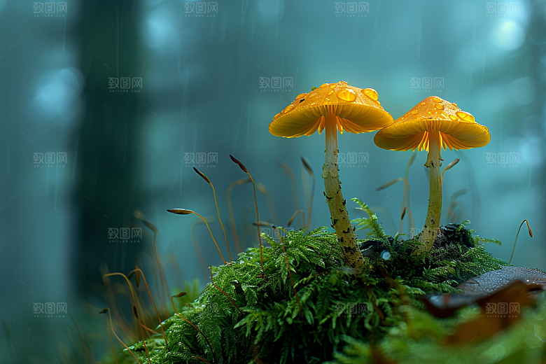 蘑菇山林美味摄影图
