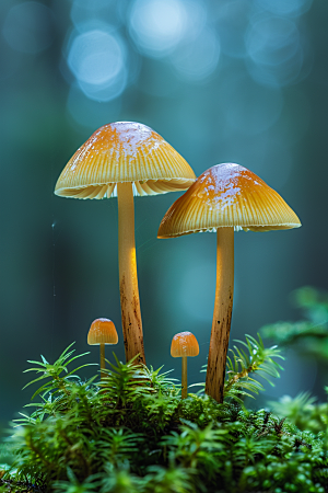 蘑菇雨后新鲜摄影图