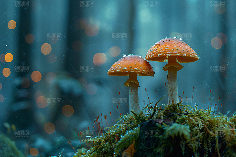 蘑菇山珍树林摄影图