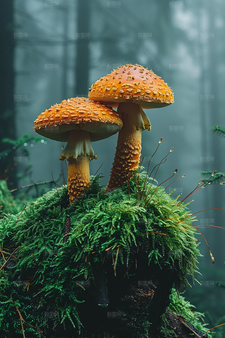 蘑菇菌子雨后摄影图