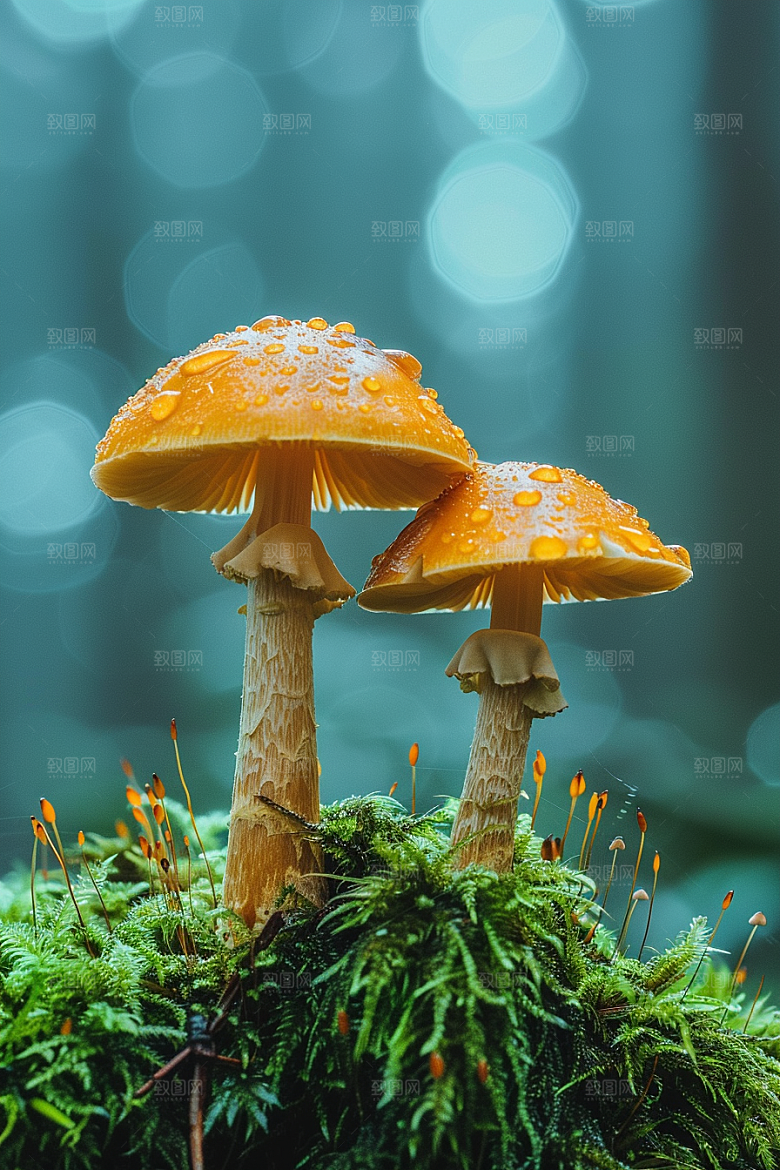 蘑菇雨后食材摄影图