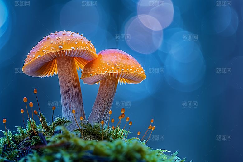 蘑菇菌菇树林摄影图