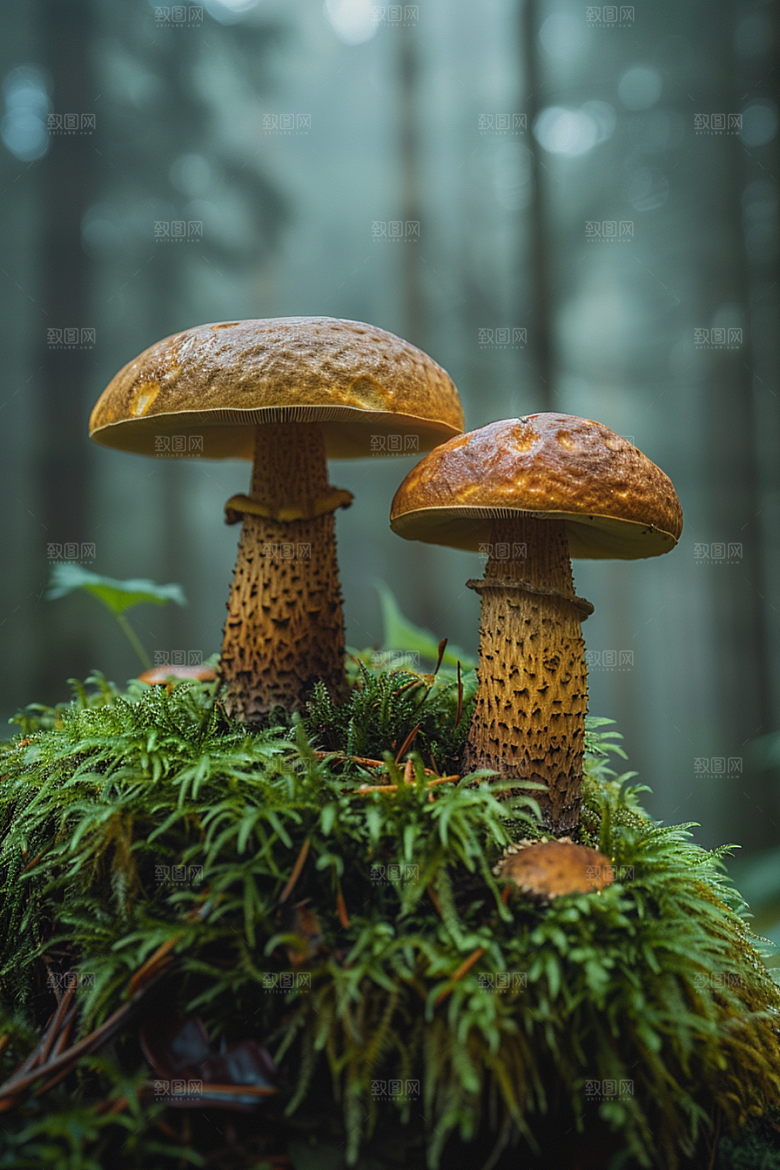 蘑菇雨后食材摄影图