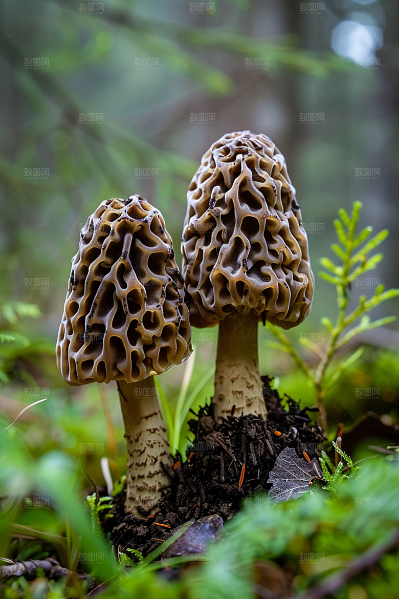 蘑菇山林新鲜摄影图