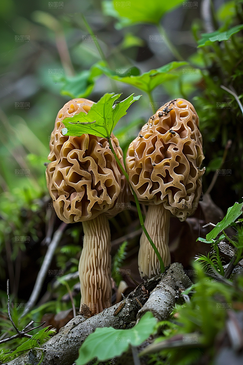 蘑菇菌子树林摄影图