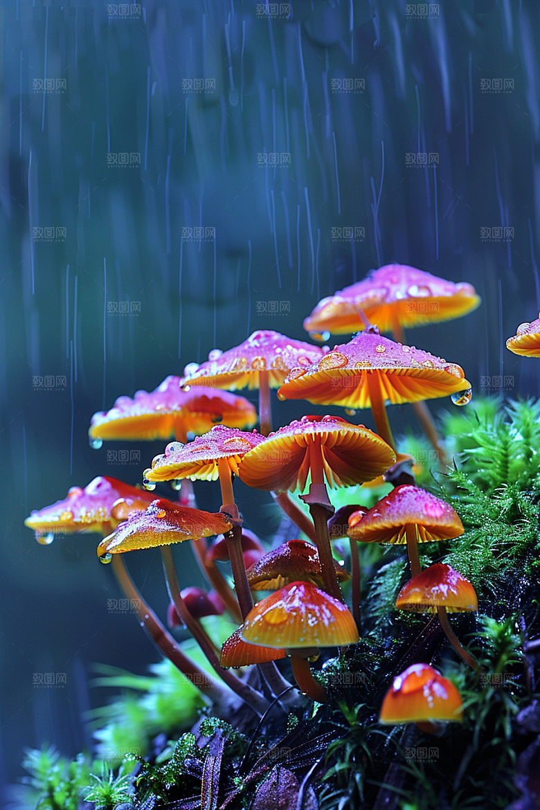 蘑菇菌菇山林摄影图