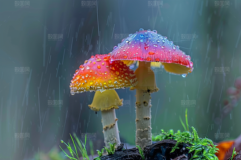 蘑菇菌子清新摄影图