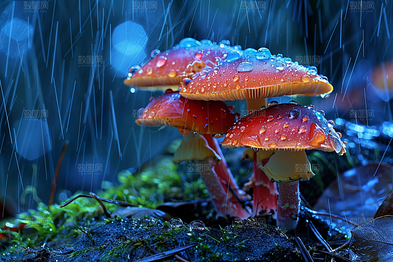 蘑菇树林菌菇摄影图