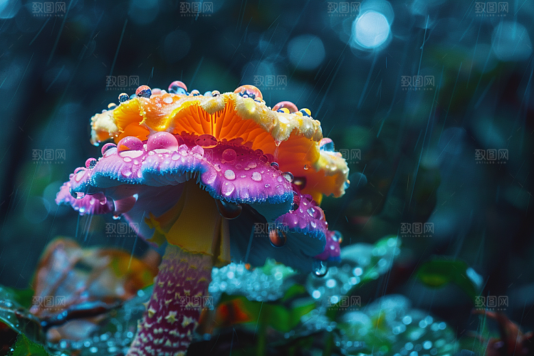 蘑菇雨后云南摄影图
