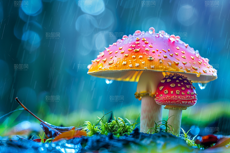 蘑菇雨后山珍摄影图
