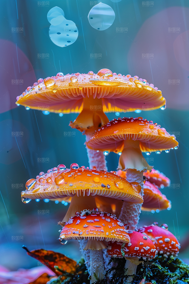 蘑菇清新树林摄影图
