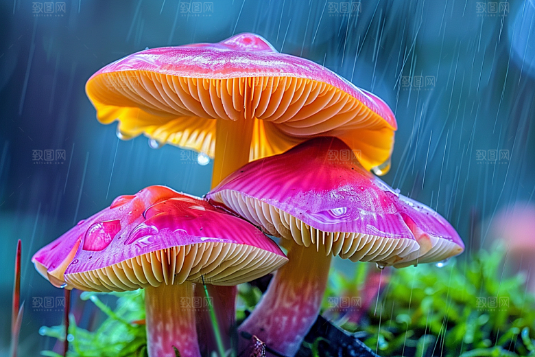 蘑菇菌子山林摄影图